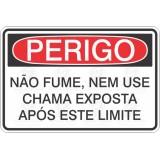 Não fume, nem use chama exposta após este limite